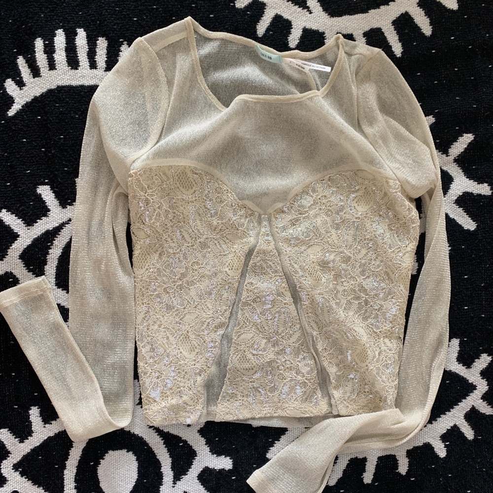 Mesh Shimmer Long Sleeve